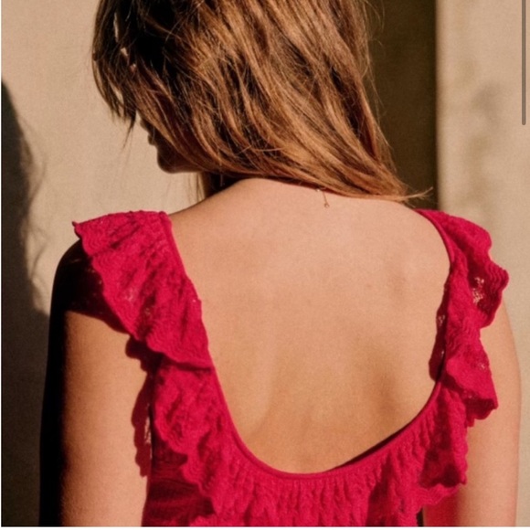Sezane Pink Ruffle Top - Picture 2 of 8